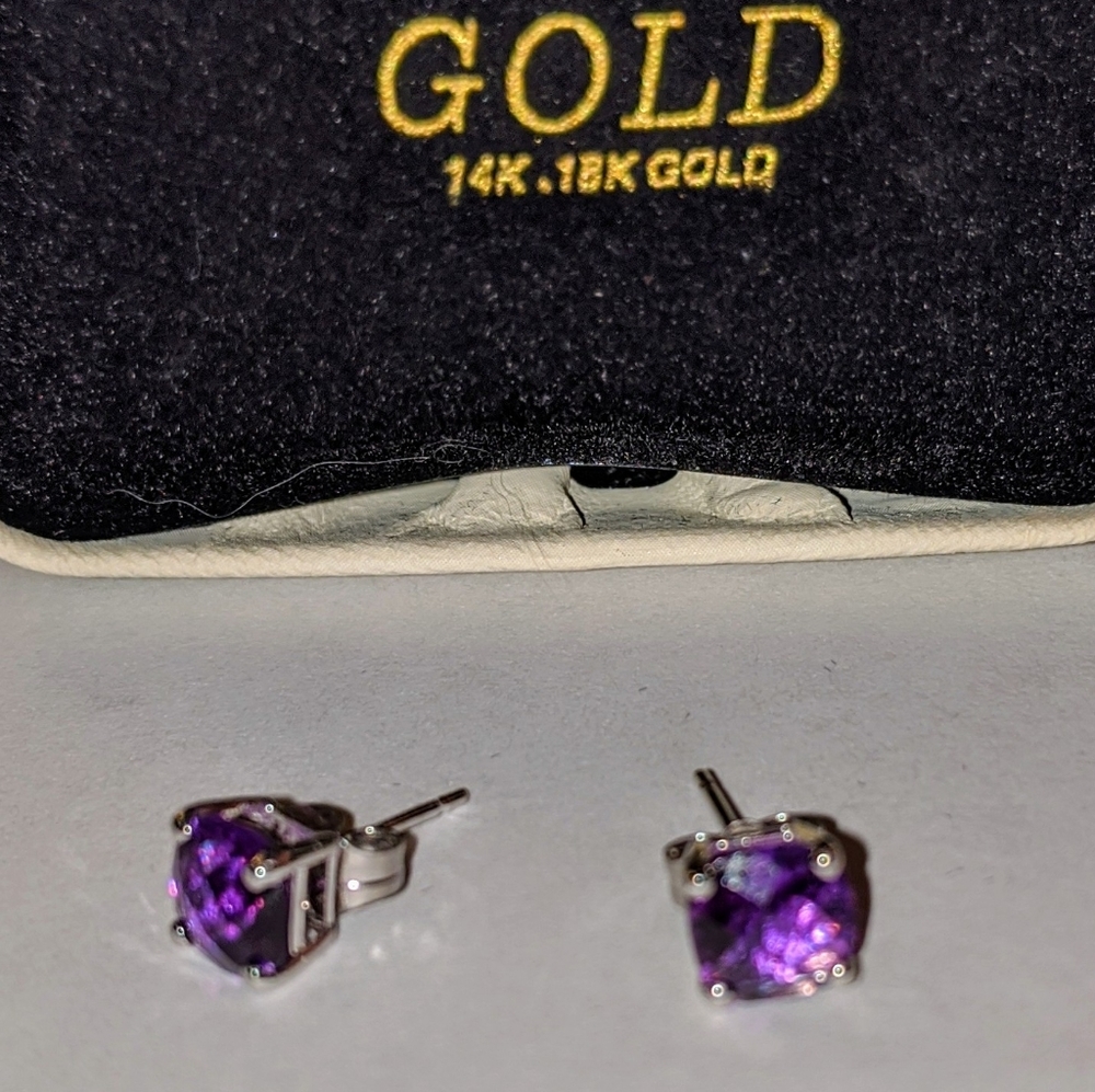 14k gold amethyst earrings